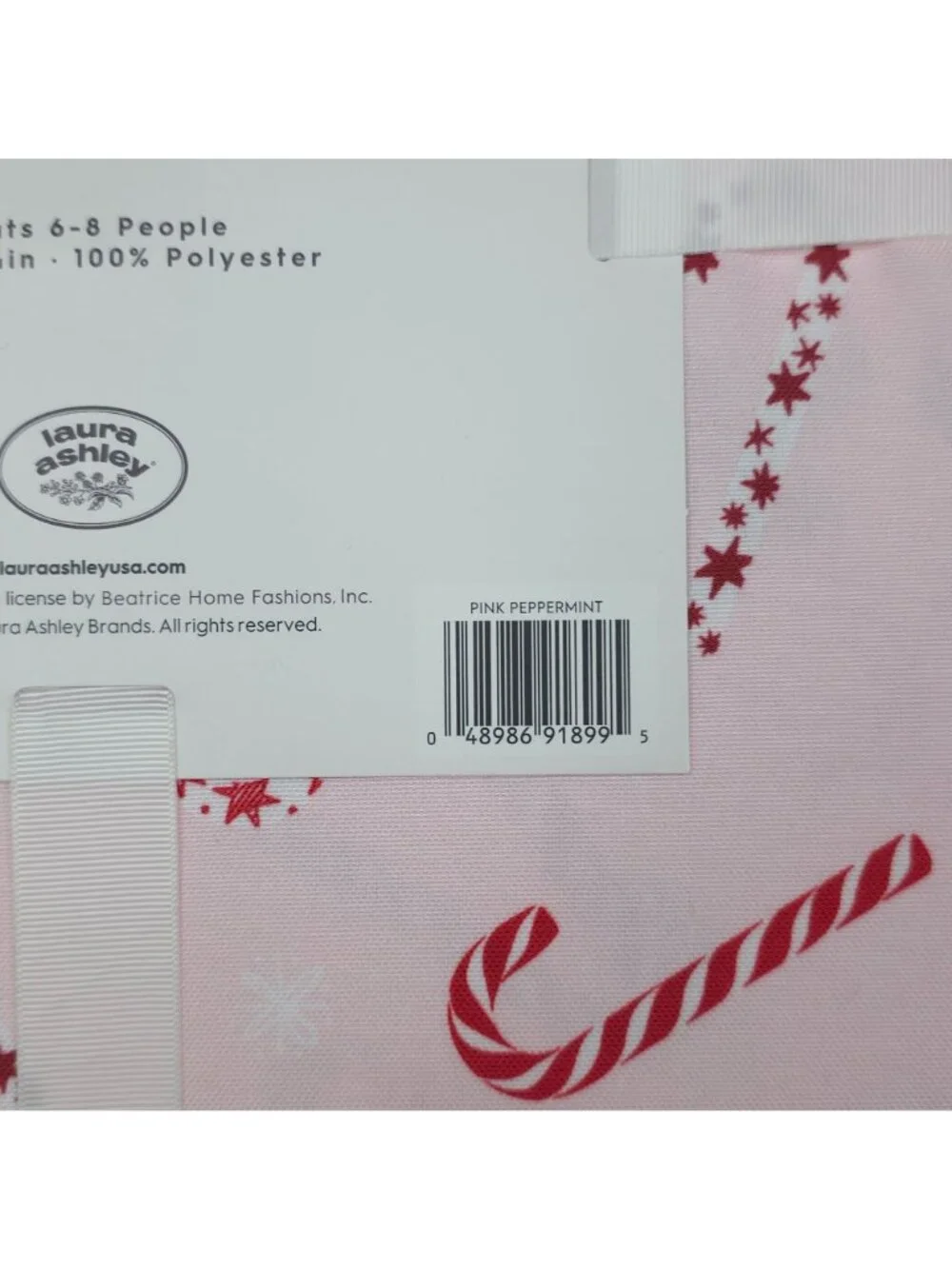 Laura Ashley Pink Peppermint Easy Care Tablecloth 60